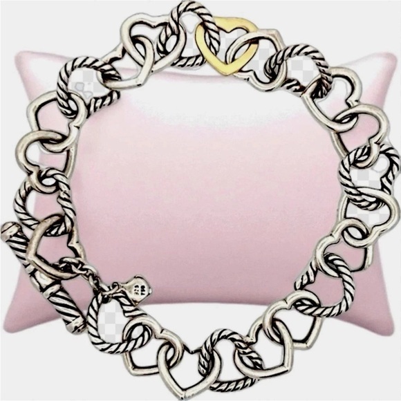 David yurman heart bracelet sterling silver & 18kt gold. 7” gorgeous.Hard 2 find - Picture 3 of 16
